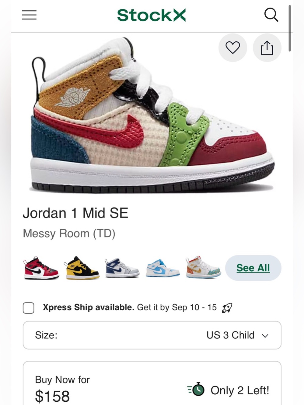 Jordan 1 Mid SE
Messy Room (TD)